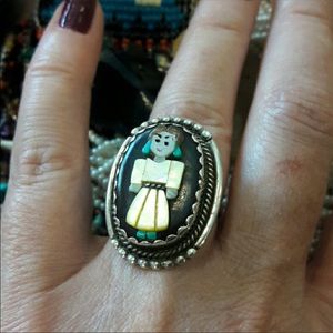 Vintage Judy Calavaza Native American Zuni ring